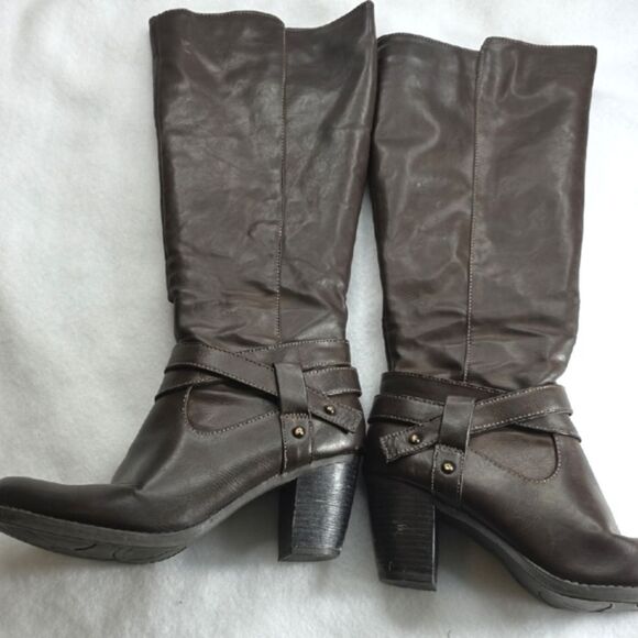 Natural Soul by Naturalizer Women's Brown Leather Boots Size 10 - Picture 3 of 17